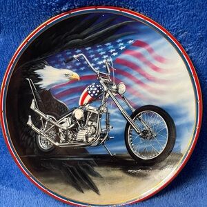 Vintage Hamilton Collection Easyriders Plate Collection. Motorcycle & Eagle